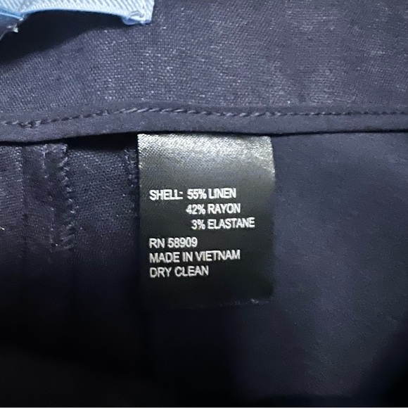 NWT Antonio Melani Kendall Linen Trouser Career Core Pants Navy Size 2 - Picture 11 of 14